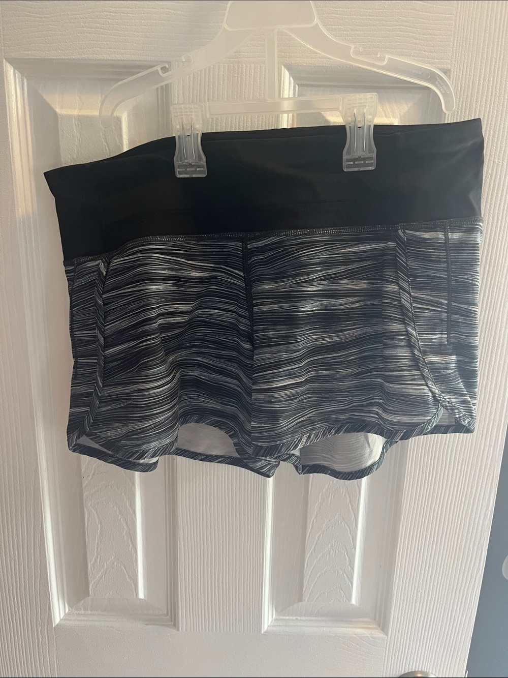 lululemon athletica Black & Gray Striped Athletic Shorts